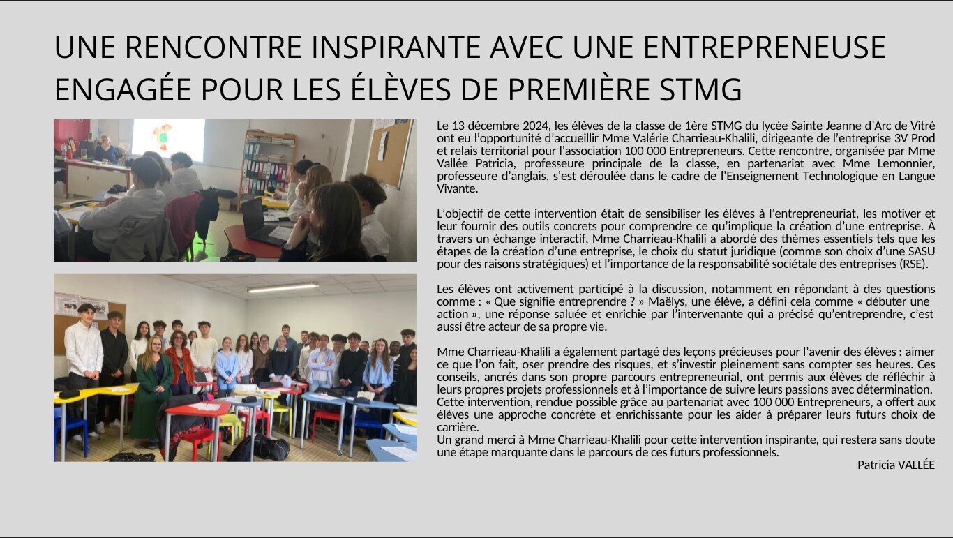 Une rencontre inspirante avec une entrepreneuse